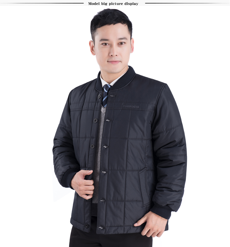 Mùa đông trung niên áo bông nam dày cotton nam phù hợp với nam ông nội trung niên đồ lót cotton áo khoác cha áo khoác bóng chày da