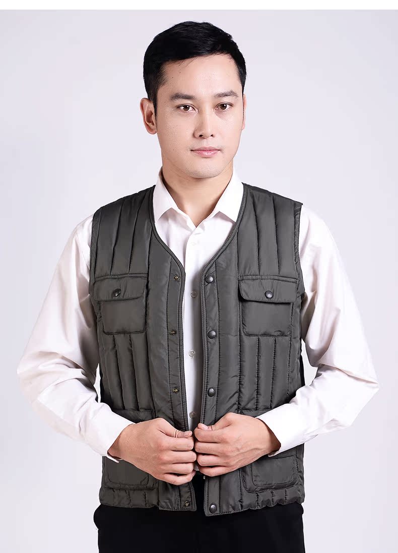Mùa thu và mùa đông trung niên cotton vest nam cao tuổi vest nam trung niên ấm áp xuống bông ông nội ao khoac vest nam