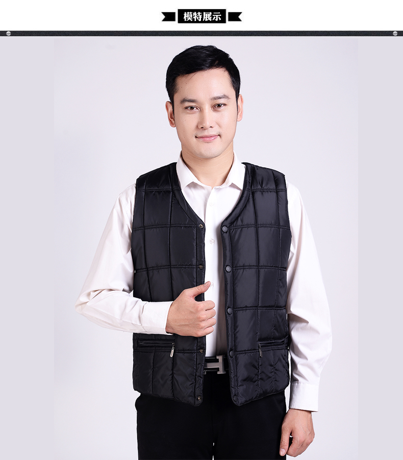 Mùa thu và mùa đông nam trung niên cotton vest ấm áp cotton vest nam trung niên ông già vest vai nam cha tải quần áo mùa đông áo ba lỗ gym