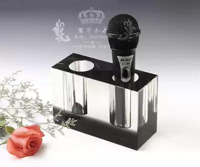 Crystal microphone stand Wireless ktv microphone microphone shelf bracket storage box BBS microphone base desktop base manufacturers