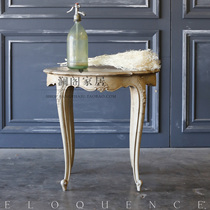 French antique solid wood round carved coffee table Louis XV style solid wood edge corner coffee table