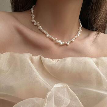 Women's special shaped baroque pearl necklace