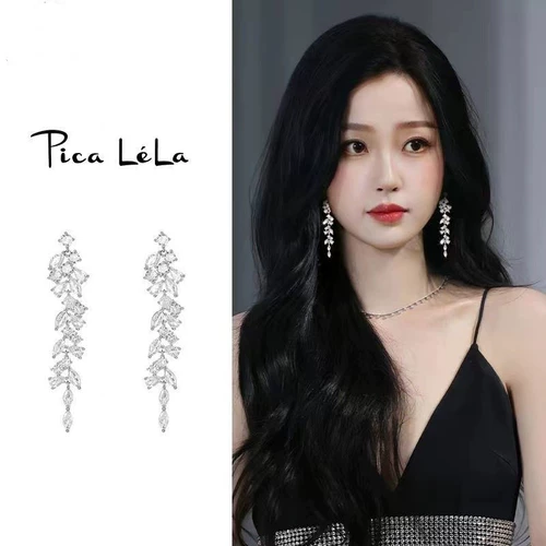 Серьги с кисточками для невесты, серебро 925 пробы, изысканный стиль, легкий роскошный стиль