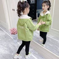 Girls coat spring 2021 new foreign atmosphere children Korean windbreaker children Spring Girl princess coat tide