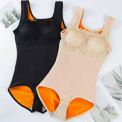 Winter warm plus velvet thickened one-piece sculpting garment waist belly belted bra corset vest waist underwear