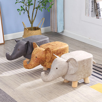 Childrens animal shape wears shoe stool solid wood baby cute cartoon bench creative elephant small bench household