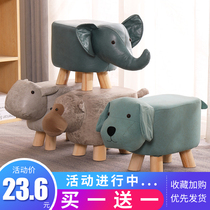 Animal bench childrens household cartoon low bench creative elephant bench net red change shoes stool small stool solid wood bench