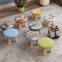 Net red small stool household with Denzi fashion style dwarf stool fabric bench small chair changing shoe bench