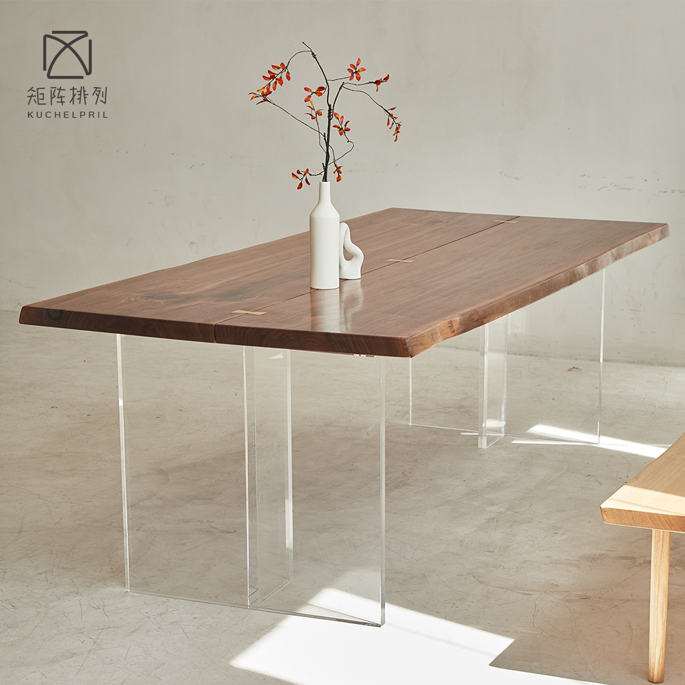 North American Black Walnuts Wood Tea Table Solid Wood Large Plate Desk Brief Modern New Chinese Class Desk Desk Integrated Dual-use