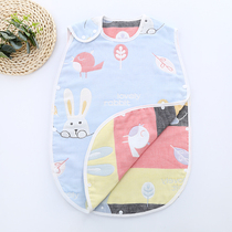 Baby sleeping bag pure cotton 6-layer gauze baby children anti-kick quilt spring summer and autumn vest new anti-cold sleeping bag