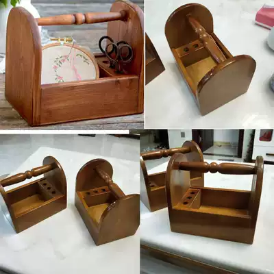 Embroidery embroidery frame Solid wood needlework box high-end suit needlework bag needlework household tailor sewing needlework tool storage