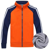 WY503 плюс барветная оранжевая куртка синий рукав