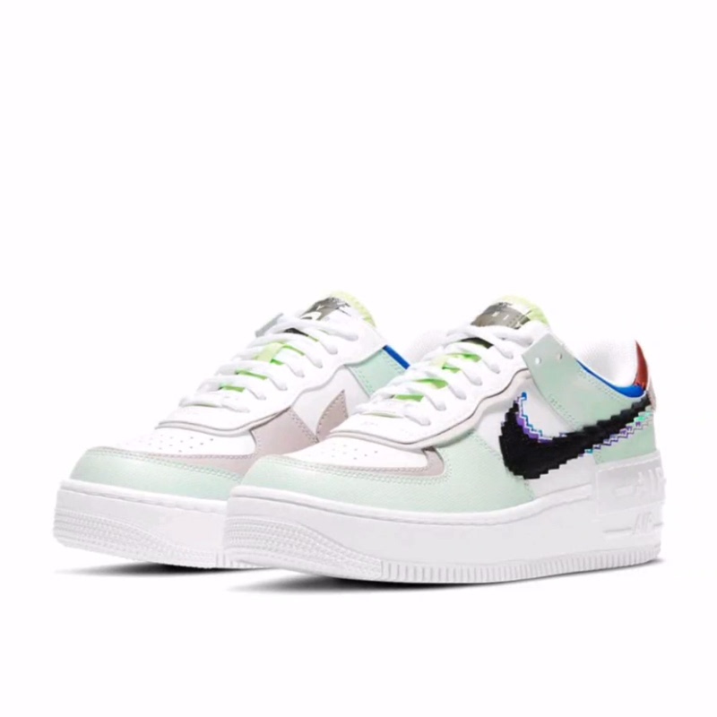Nike Af1 Shadow Se Pixel Low-Top Sneakers Women's White Green Pink