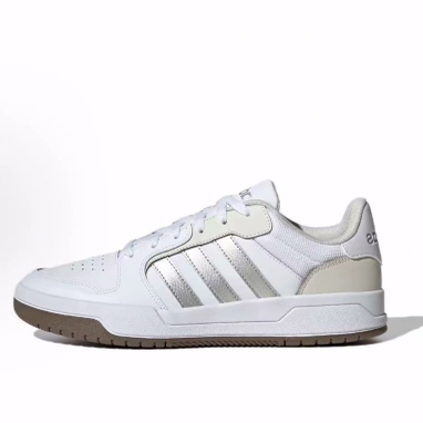 Adidas Entrap Comfortable and Versatile Low-Top Lifestyle Casual Shoes Unisex White and Silver Color