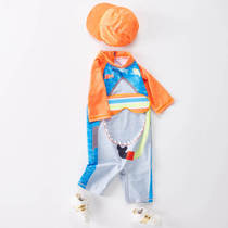 New Korean childrens swimsuit boy conjoined cartoon sunscreen cute boy and girl diving suit child swimsuit