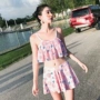 Áo tắm nữ kiểu váy xẻ góc phẳng mỏng ngực nhỏ tụ tập sinh viên Hàn Quốc bong bóng mùa xuân nóng hè nhỏ áo tắm tươi - Bộ đồ bơi hai mảnh đồ bơi 2 mảnh