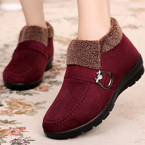 Old Beijing cotton shoes er mian middle-aged womens shoes anti-slip soft velvet mother shoes boots showed up and took Ms. cotton-padded shoes