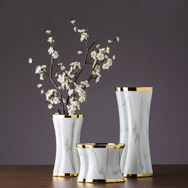 Jingdezhen ceramic vase furnishing articles home flower arrangement sitting room adornment contracted and I creative table dry flower receptacle