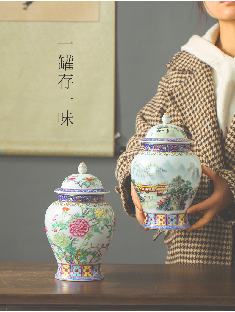 Jingdezhen ceramic famille rose blooming flowers general small as cans of tea pot and tea tea with a lid seal