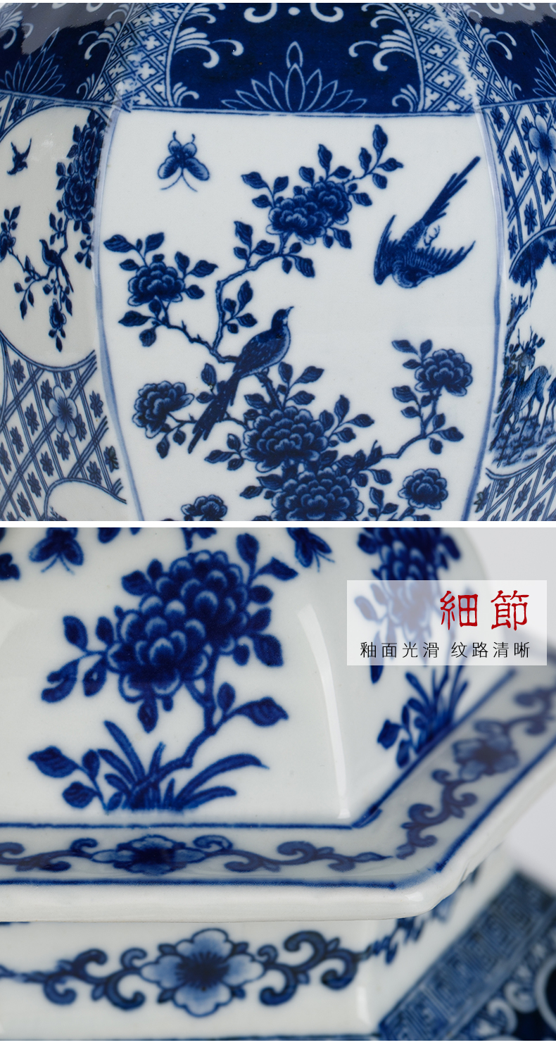 Chinese style decorates furnishing articles ceramic antique blue and white porcelain vase sitting room ark adornment furnishing articles version into living room