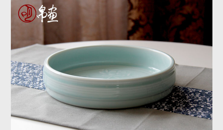 Jingdezhen ceramics ashtray home sitting room creative writing brush washer of large diameter cylinder tank multi - function furnishing articles