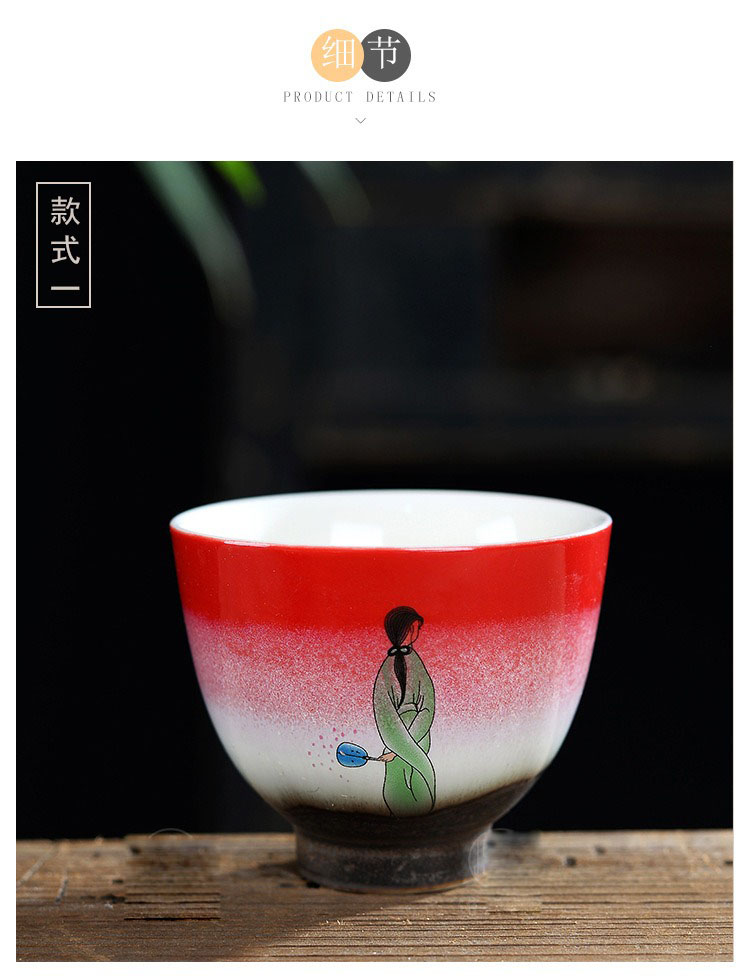 BoHua ware ceramic hand - made fairy beauty tea cups sample tea cup in the hand - made teacup ceramics cup