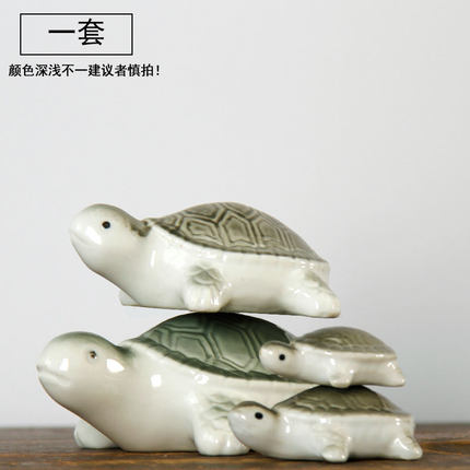 Small place turtle floating, lovely mini desktop collectors jingdezhen porcelain home decoration supplies landscape fortune