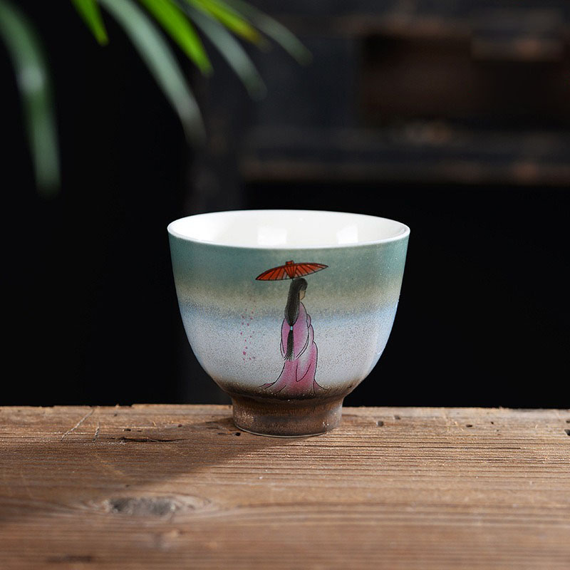 BoHua ware ceramic hand - made fairy beauty tea cups sample tea cup in the hand - made teacup ceramics cup