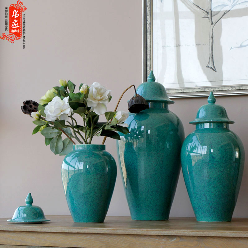 All over the sky star vase jingdezhen ceramic red general pot of ice to crack the new classical household soft outfit decoration furnishing articles to receive