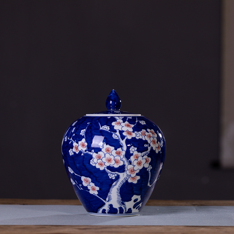 Jingdezhen ceramic vase hand - made of blue and white porcelain of Jingdezhen blue and white porcelain vase archaize sitting room of the new Chinese style furnishing articles