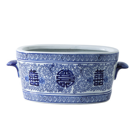Creative ceramic flower POTS, fleshy plant pot pattern blue and white porcelain ceramic flower pot ground ceramic flower POTS