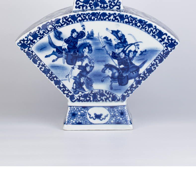 New classical Chinese blue and white ceramics antique vase furnishing articles rich ancient frame wine home sitting room decoration
