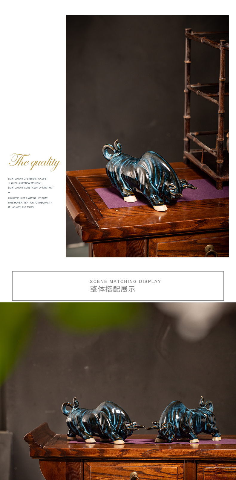 Ceramic boss table decoration ox ox furnishing articles Ceramic office decoration company in the opened the gift