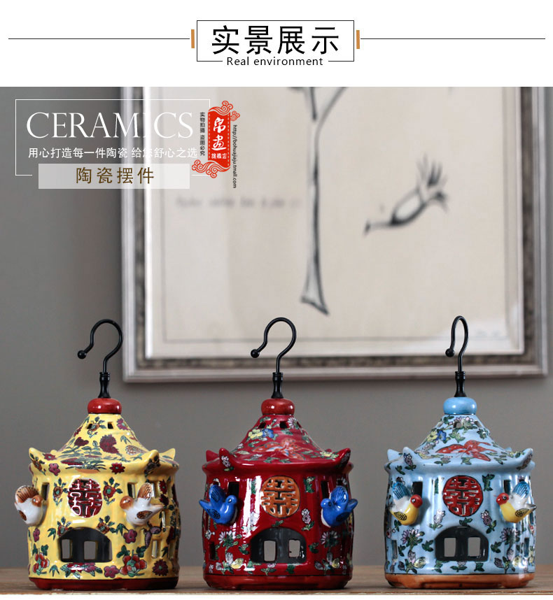 Ceramic cage aromatherapy home furnishing articles made household adornment of the sitting room tea table wine crafts rich ancient frame