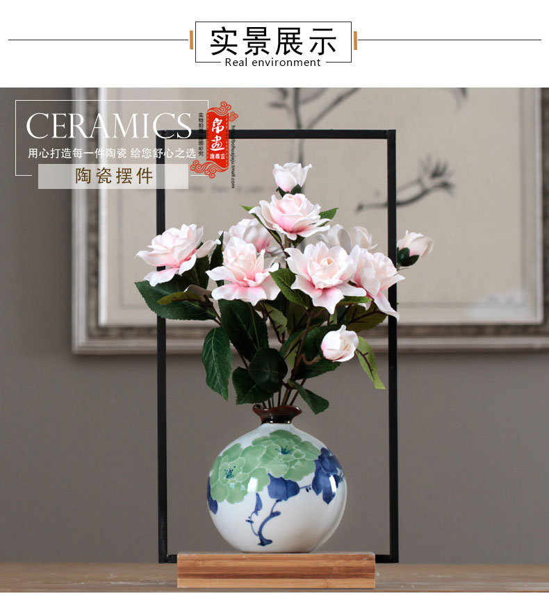 Vase office furnishing articles desktop jingdezhen ceramic water raise flowers creative sitting room adornment flower arranging hydroponic narrow expressions using