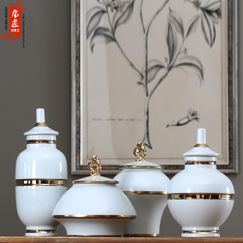 Jingdezhen modern European ideas fuels the flowers in the living room TV wine porch home decoration ceramic pot