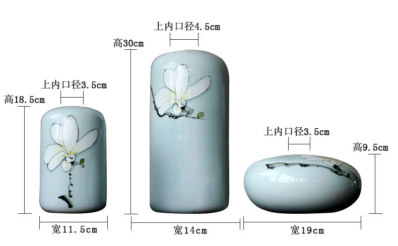 Jingdezhen ceramic vase furnishing articles dried flowers, flowers, flower arrangement sitting room porch between new Chinese style household decoration decoration plate