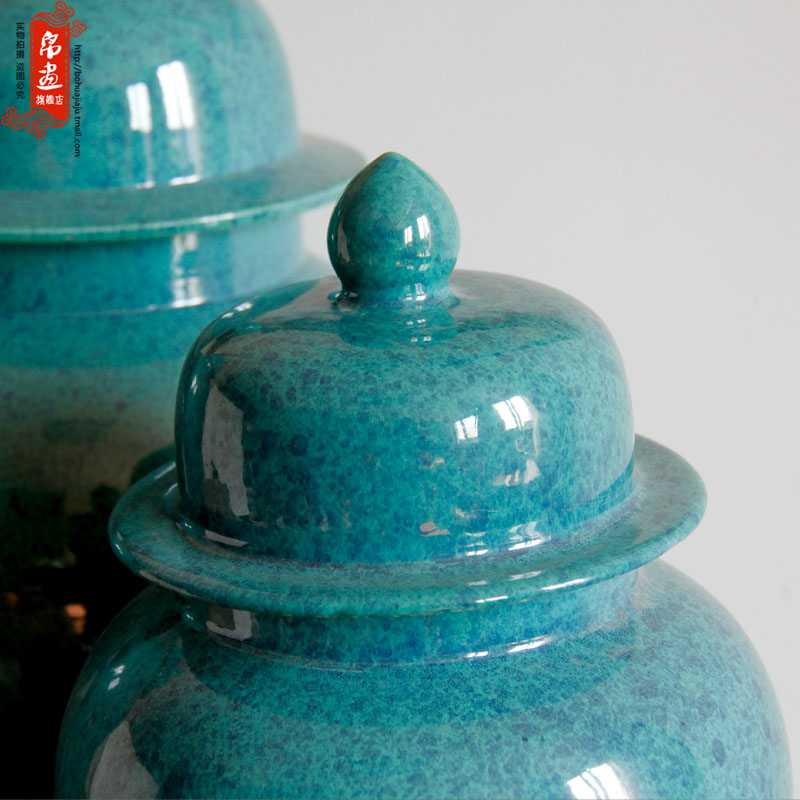 Jingdezhen ceramic dry flower vase agate general blue can receive the sitting room porch decoration elegant household furnishing articles