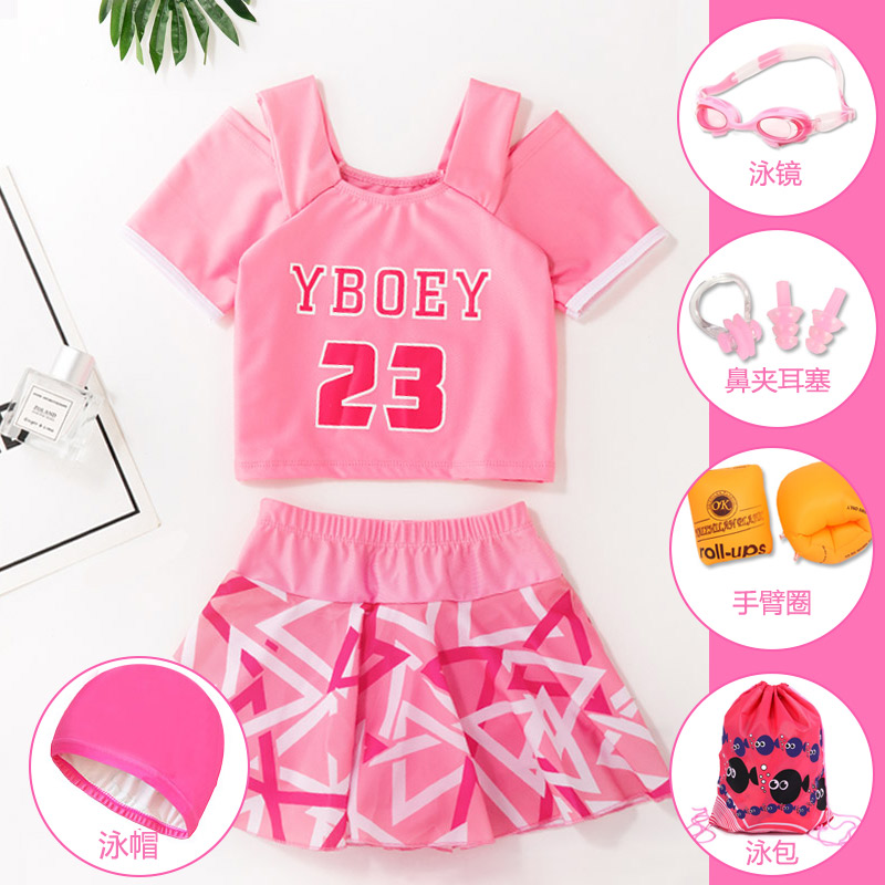 Children's Swimsuit Girls Summer Split Medium Big Kids Princess Bikini 2024 New Internet Celebrity Swimsuit