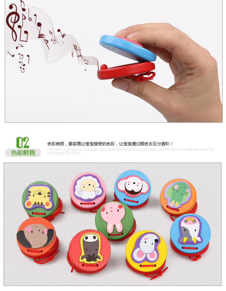 Phim hoạt hình bằng gỗ màu chơi bảng mẫu giáo Orff giáo dục sớm âm nhạc đồ chơi trẻ em bộ gõ bộ nhạc cụ cho bé