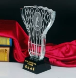 Конкурс бадминтона Crystal Trophy Customed Гравировал, создавая годовые подарки Creative Badminton Awards Creative Badminton Awards