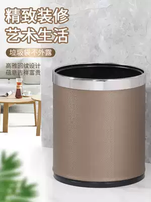 Trash can home creative living room high-end kitchen toilet double-layer without cover light luxury style simple modern commercial large