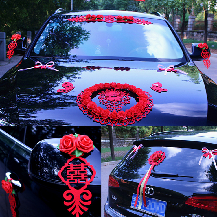 New Chinese Butterfly Love Flower Wedding Float Decoration Wedding Car Decoration Nose Decoration Flower Wedding Car Decoration Package