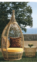 Holiday beach bed rattan lay-up bed terrace sun bed outdoor leisure bird cage sofa outdoor courtyard sun lounge chair
