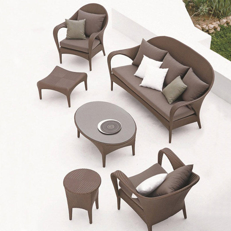 Outdoor vine sofa tea combined leisure courtyard balcony villa sofa imitation vine sofa furniture vine tables chair