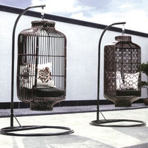 Outdoor swing indoor courtyard basket outdoor rattan Birdcage hanging hammock creative balcony Birdcage hanging basket