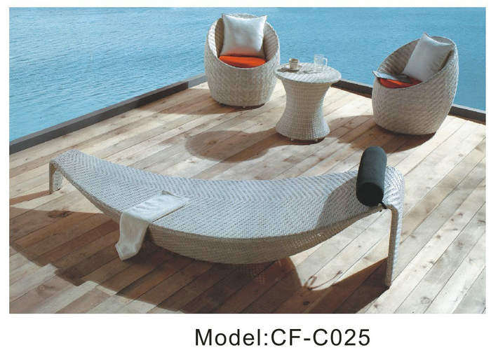 2019 new fashion outdoor deck bed garden courtyard beach balcony swimming pool sun bed rattan deck chair furniture