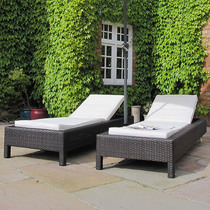 Outdoor balcony reclining bed rattan chair rattan recliner garden villa sun room Beach recliner swimming pool folding bed folding