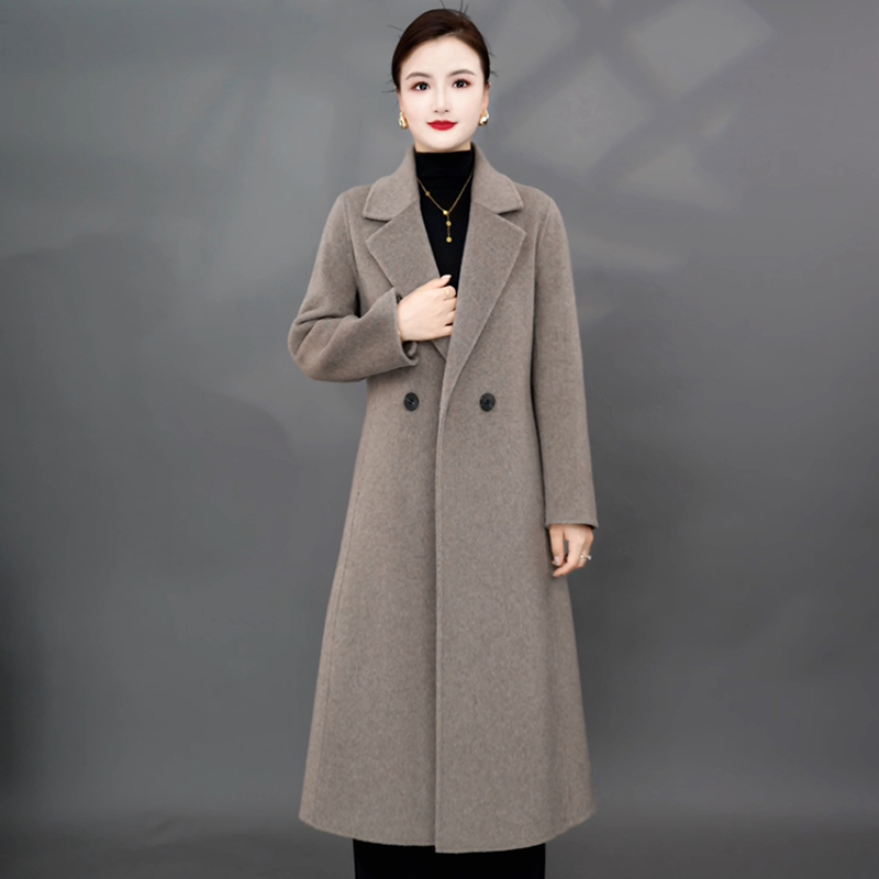 Huaran Women's Off-Season New High-End 100% Double-Sided Wool Coat, Regular Shoulder, Slim Fit, Woolen Jacket Huaran Women's Off-Season New High-End 100% Double-Sided Wool Coat, Regular Shoulder, Slim Fit, Woolen Jacket