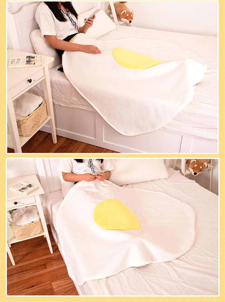 Shang Meng Omelette Có Hình Dạng Chăn Dễ Thương Trứng với cùng một chăn Anime Ngoại Vi Điều Hòa Không Khí Chăn Phim Hoạt Hình Hai Nhân Dân Tệ hình ảnh sticker de thương